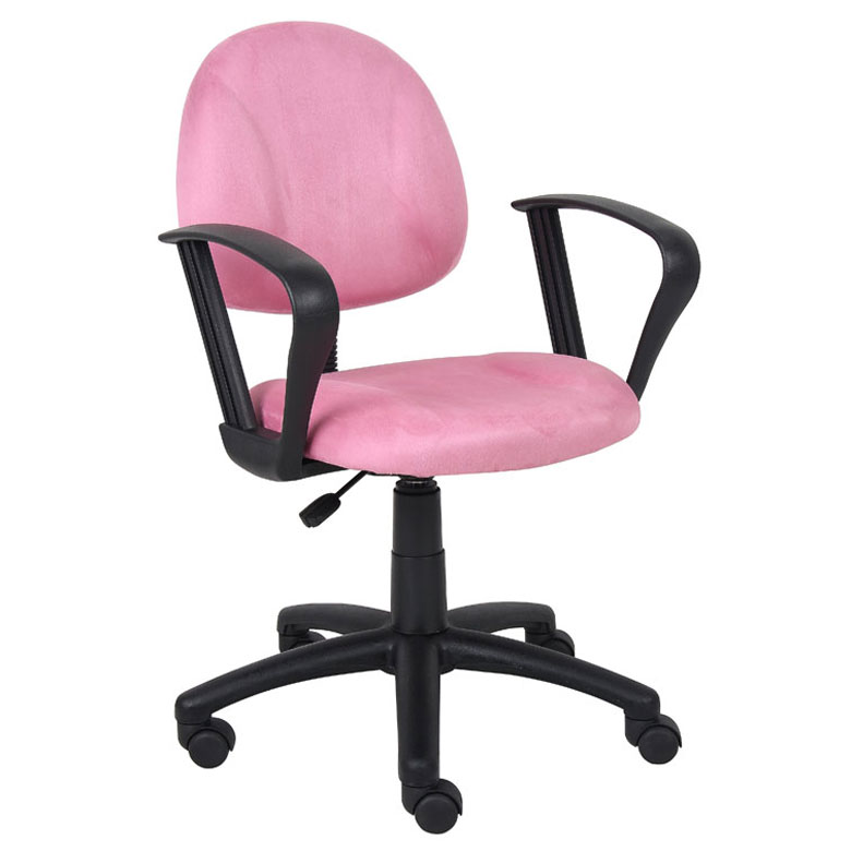 Pink Microfiber Deluxe Posture Chair with Loop Arms 