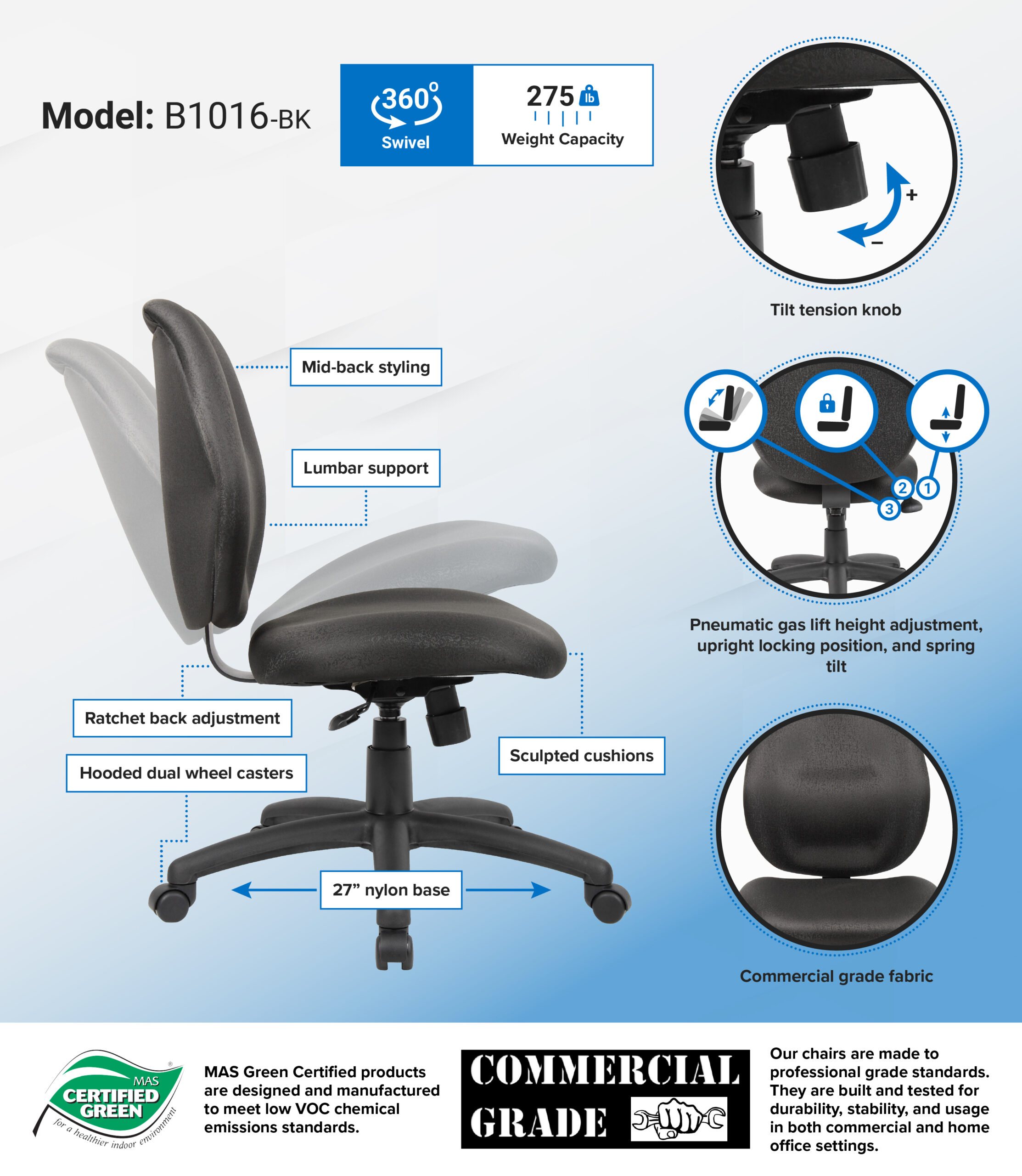 Slipcover Office Chair Back Cushion Wheels Mechanism Office Chair
