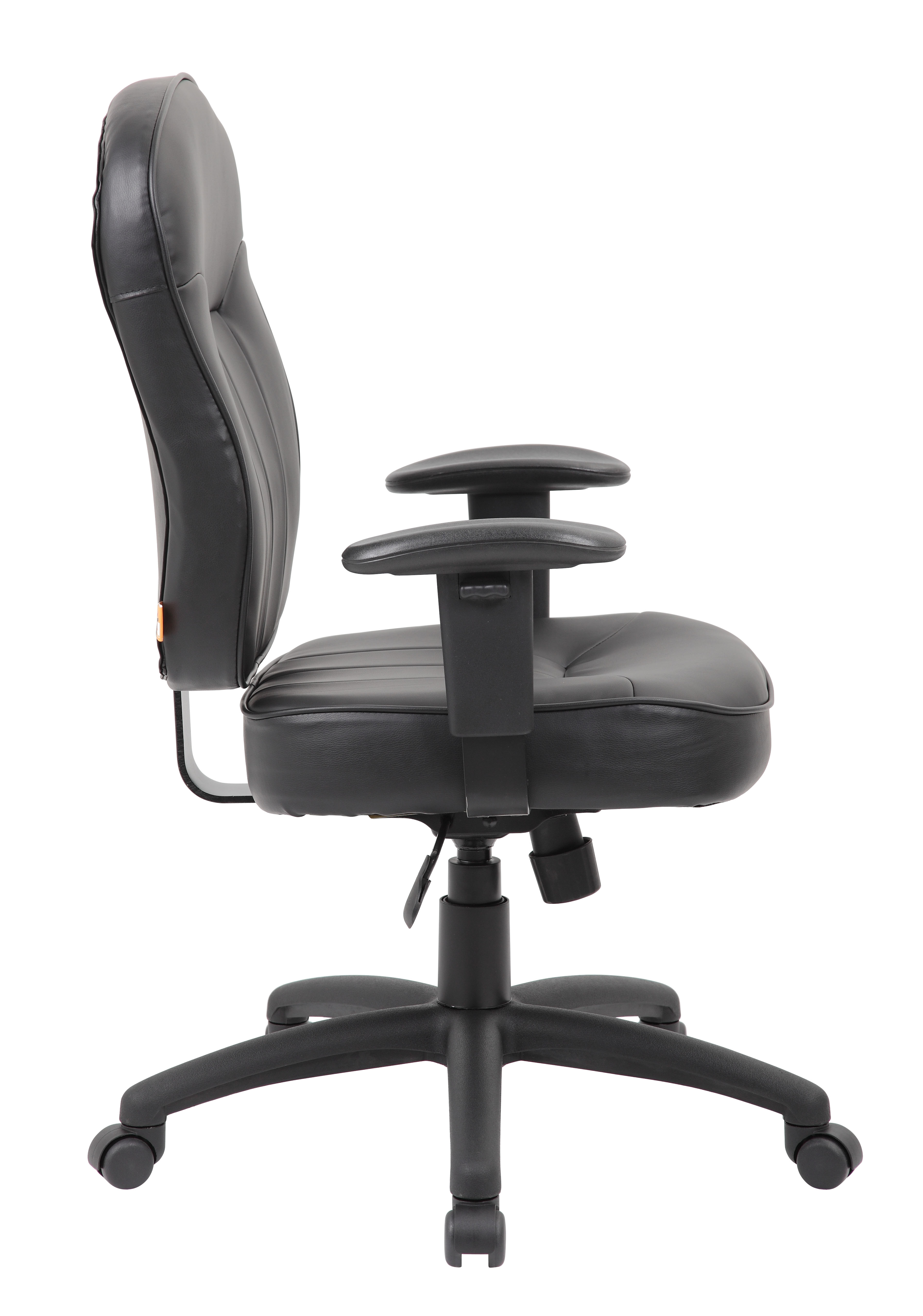 Boss Black Leather Chair – Task W/ Adjustable Arm BossChair