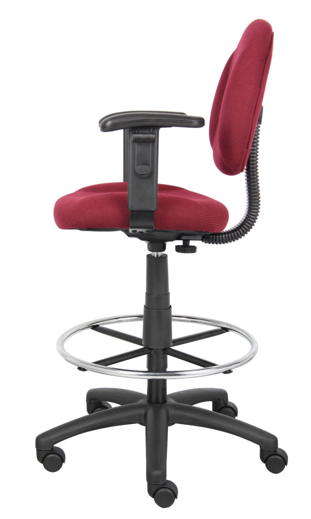 Boss Ergonomic Works Adjustable Drafting Chair with Adjustable Arms and Removable Foot Rest