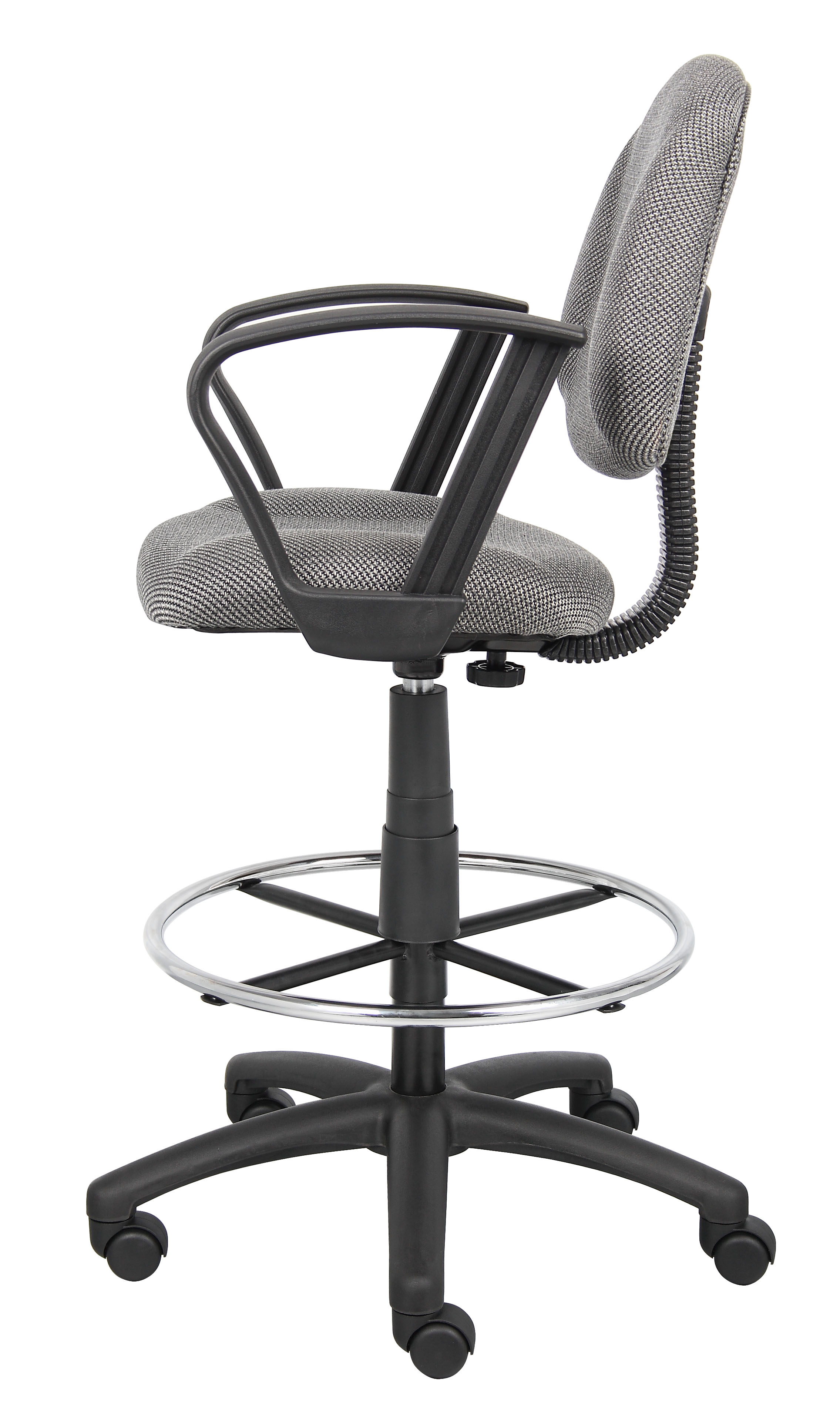 Boss Ergonomic Works Adjustable Drafting Chair with Loop Arms and 