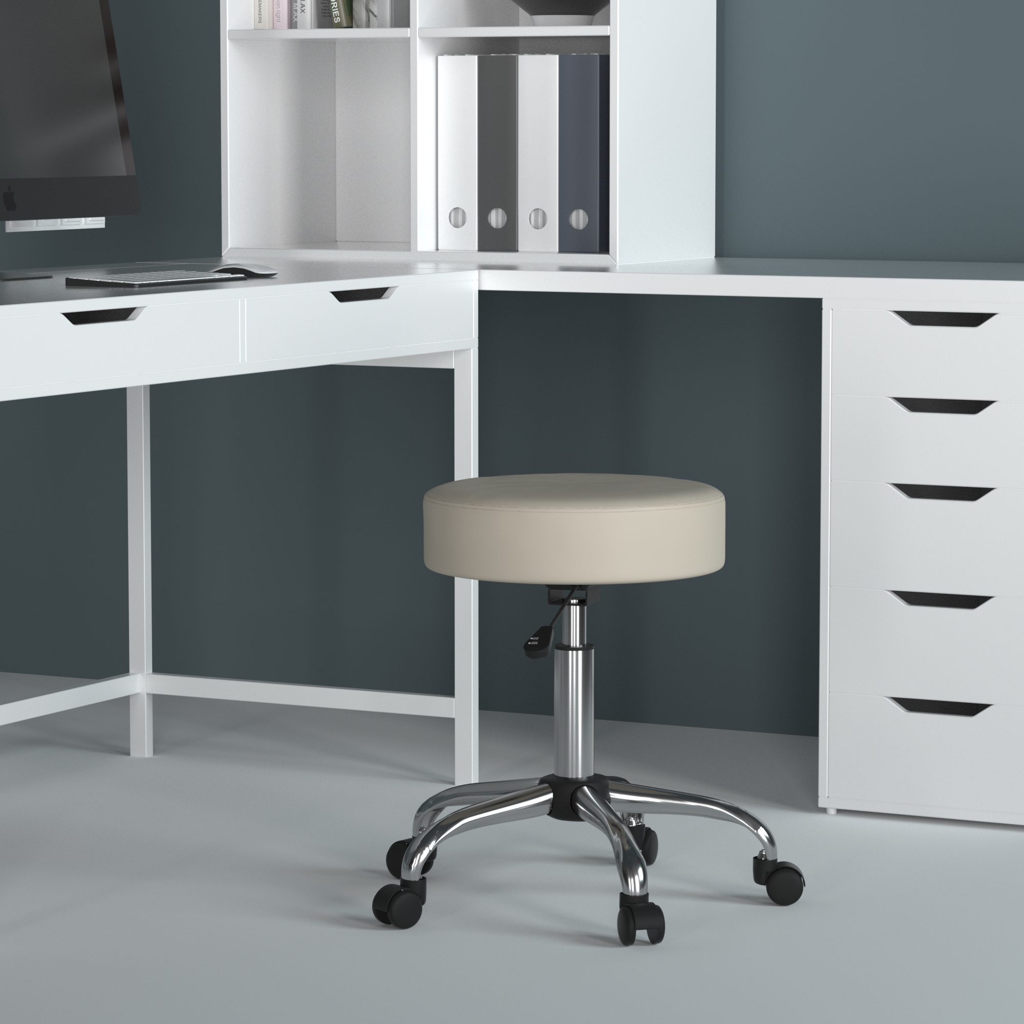 Boss Office Products Easy Movement Caressoft Doctor's Stool in Beige