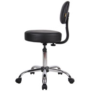 Boss Office Products B245-BK Be Well Medical Spa Stool With Back Black for sale online 