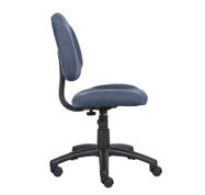 Boss Office Products Perfect Posture Delux Fabric Task Chair without Arms in Blu 