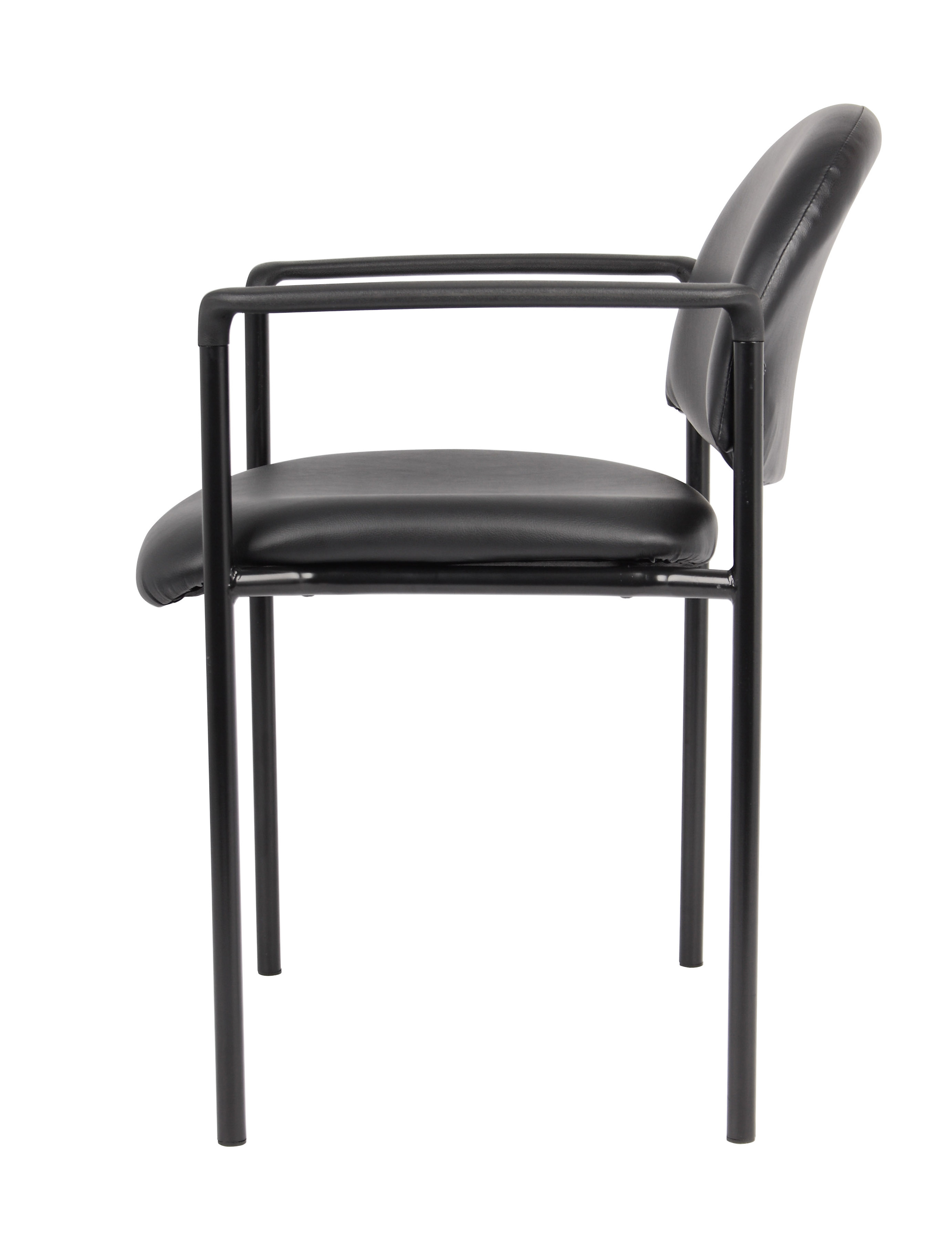 Boss Office Products Dimond Caressoft Stacking Chair in Black 
