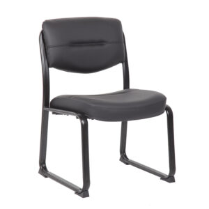 Boss Leather Sled Base Side Chair