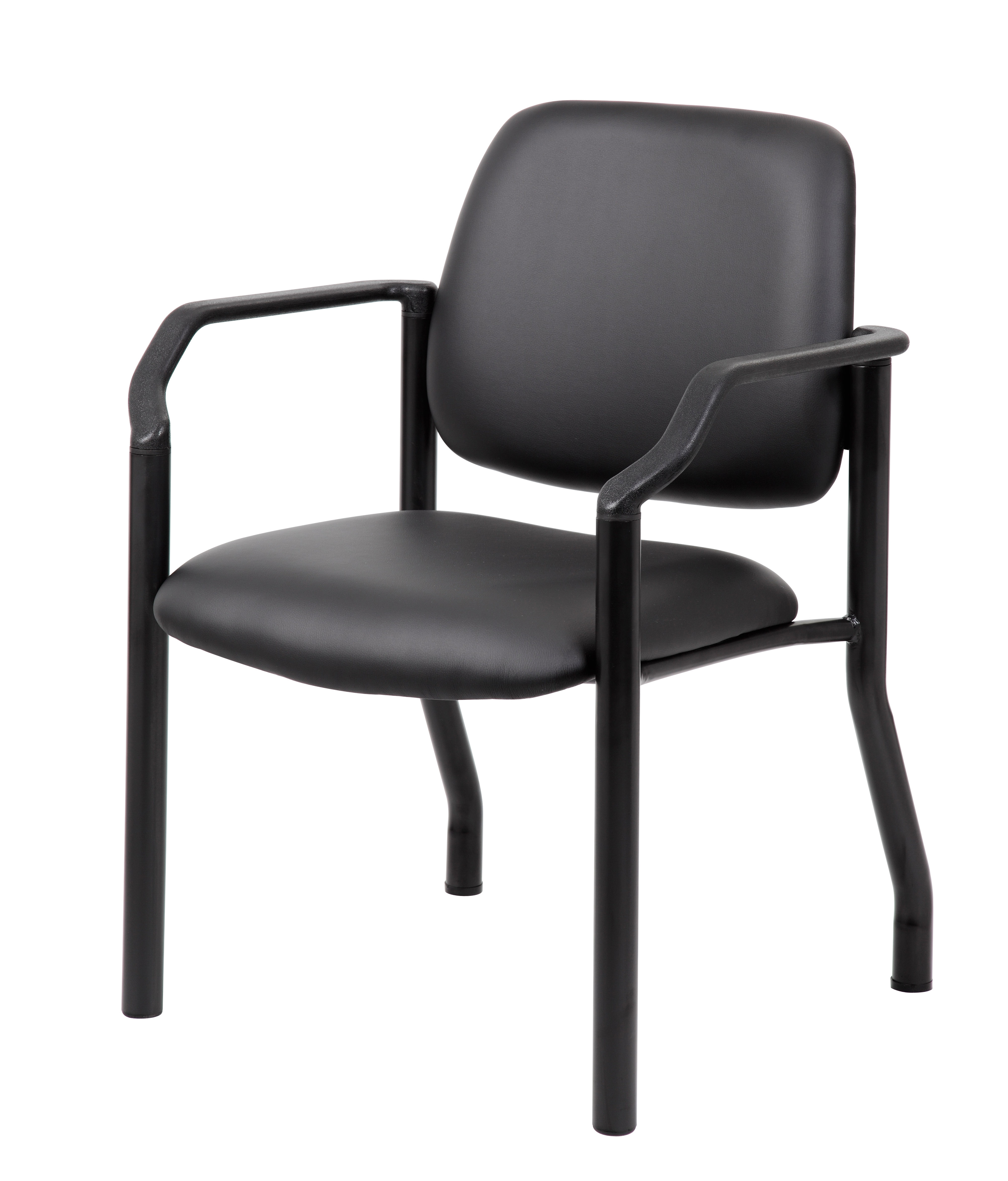 OFM Manor Series Anti-Bacterial Guest Reception Chair in Black 