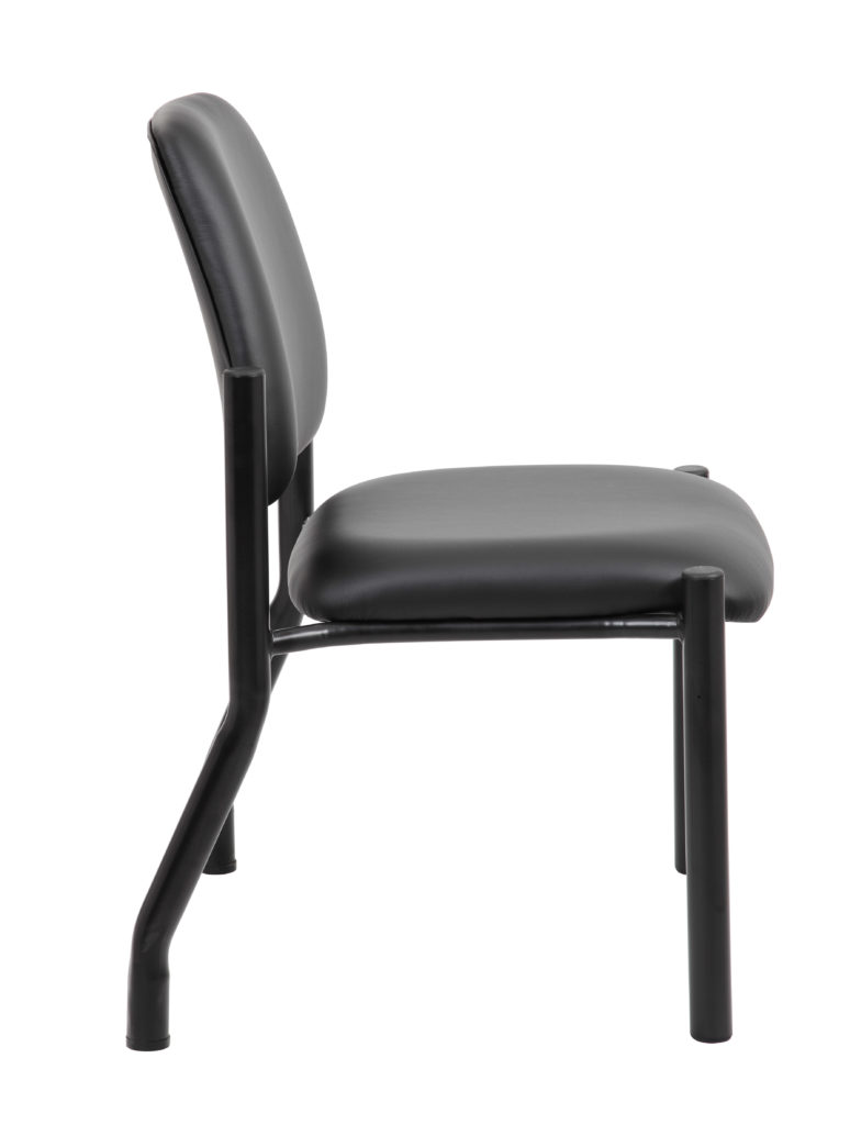 Boss Mid Back Armless Guest Chair, 300 lb capacity, Antimicrobial Vinyl