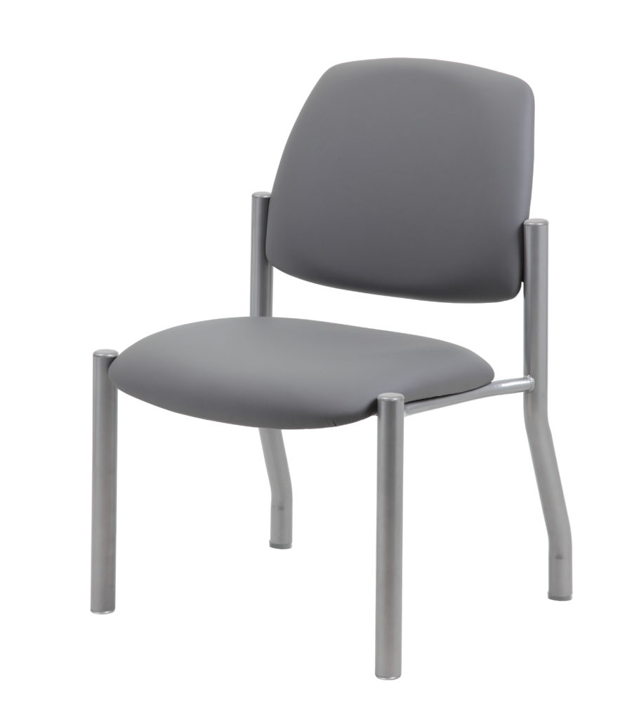 Boss Mid Back Armless Guest Chair, 300 lb capacity, Antimicrobial Vinyl