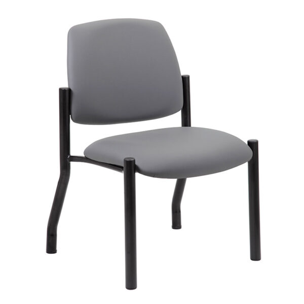 Boss Chair Mid Back Armless Guest Chair, 300 lb capacity, Antimicrobial Vinyl
