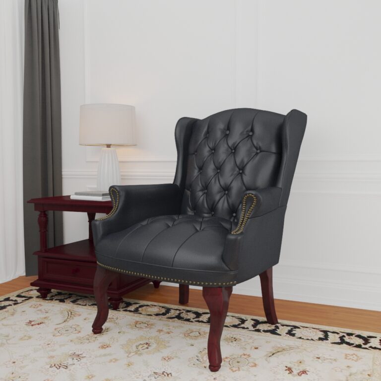 Boss Wingback Traditional Guest Chair In Black BossChair