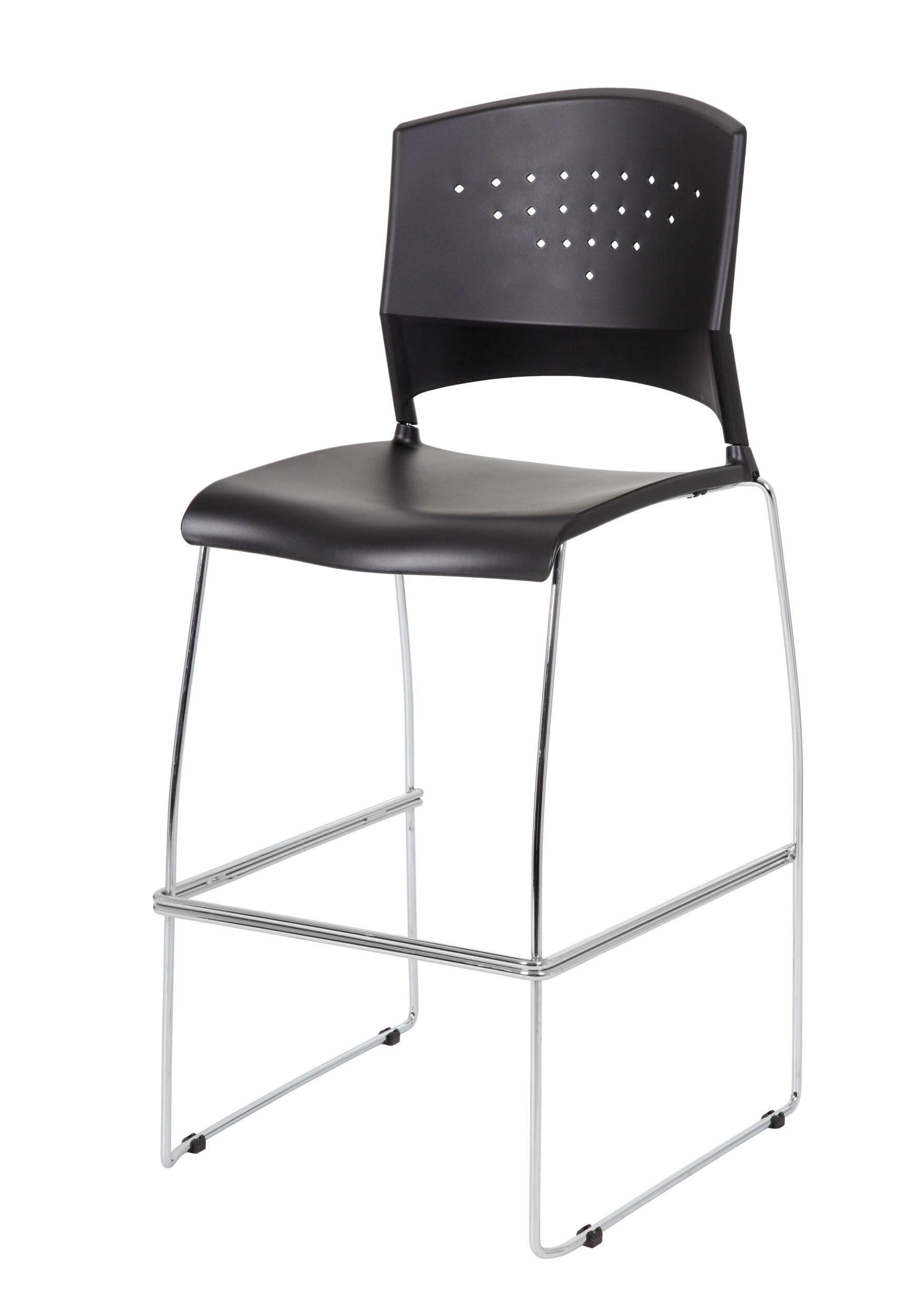 BossChair Black (set of Stack Chrome Boss Stool 2) – With Frame