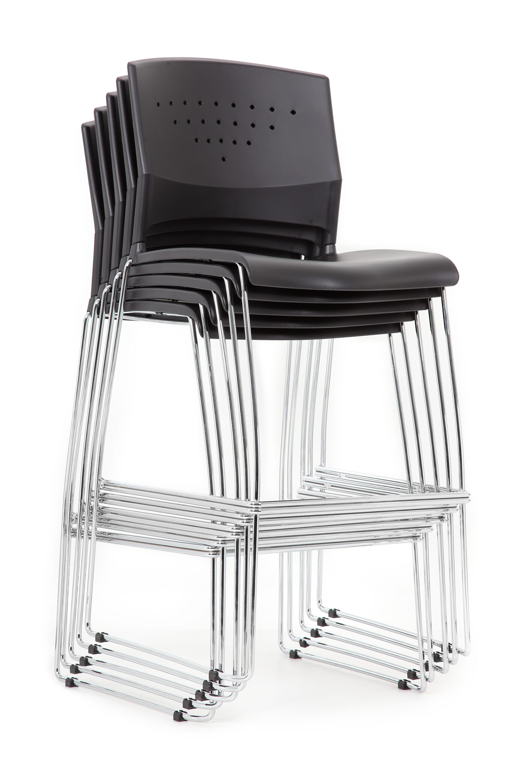 Stack Stool of With Black Frame 2) Chrome – BossChair Boss (set
