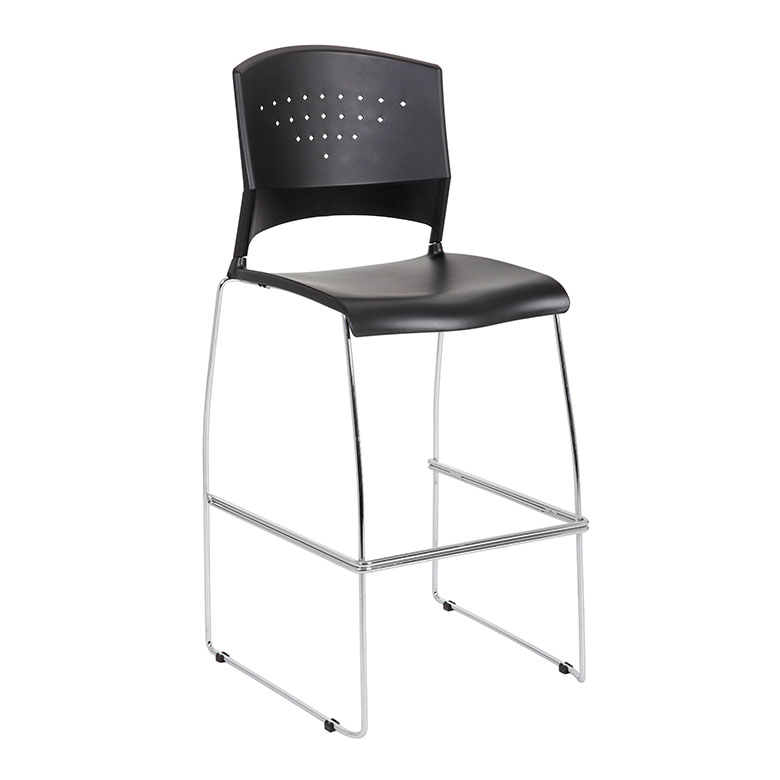 Boss Black Stack BossChair (set – of With Stool Frame Chrome 2)