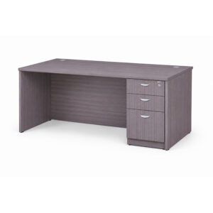 Boss 60" x 30" Desk w/ Box/Box/File Pedestal, Driftwood