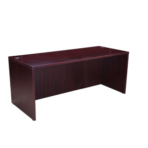 Boss Desk Shell, 71"W X 30"D, Mahogany