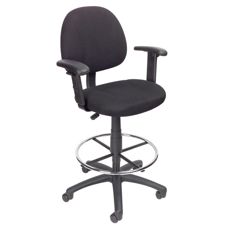 Boss Ergonomic Works Adjustable, Drafting Chair With Arms