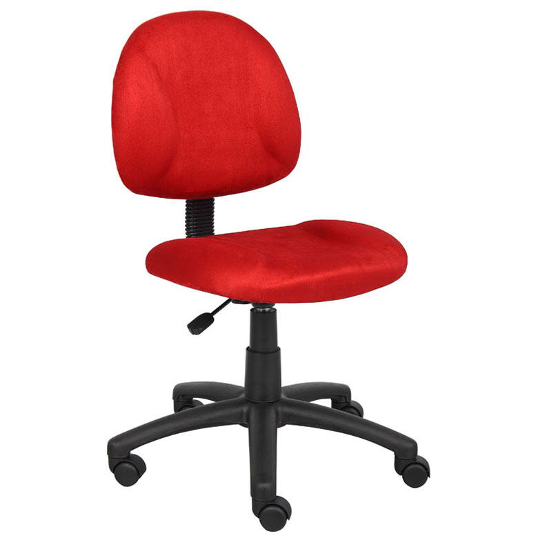 Boss Perfect Posture Deluxe Modern Microfiber Home Office Chair without  Arms, Red – BossChair