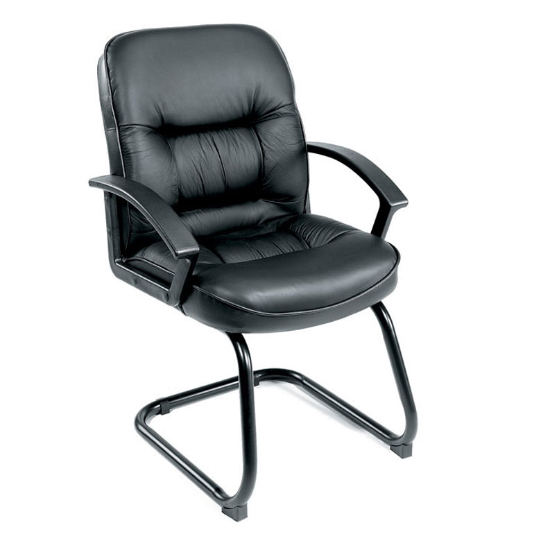 Boss Mid Back Leatherplus Guest Chair, Boss Black Leatherplus Executive Chair