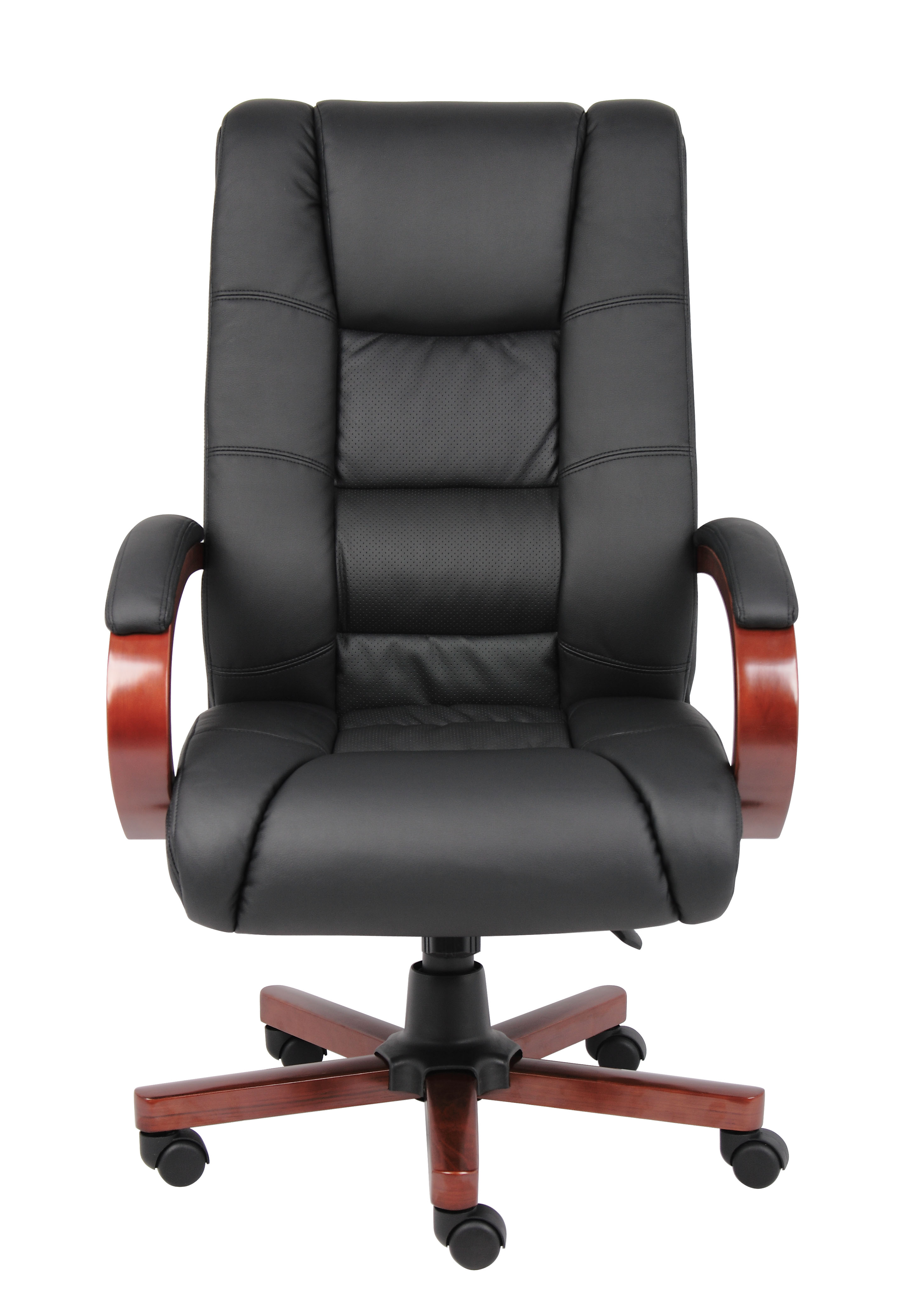 Boss High Back Executive Wood Finished Chairs, Cherry – BossChair
