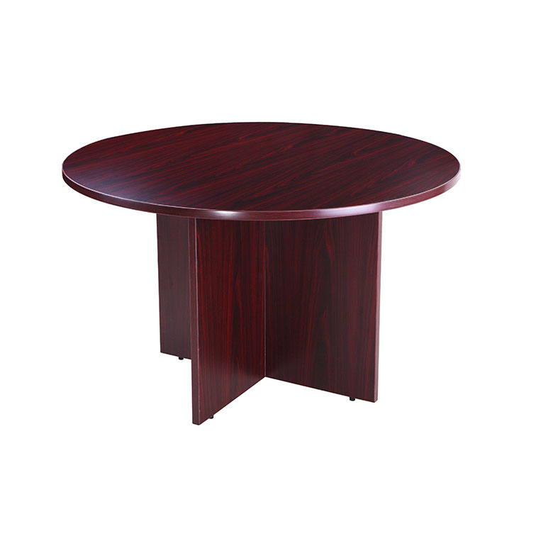 Boss 42 Round Table Mahogany Bosschair, 42 Round Meeting Table