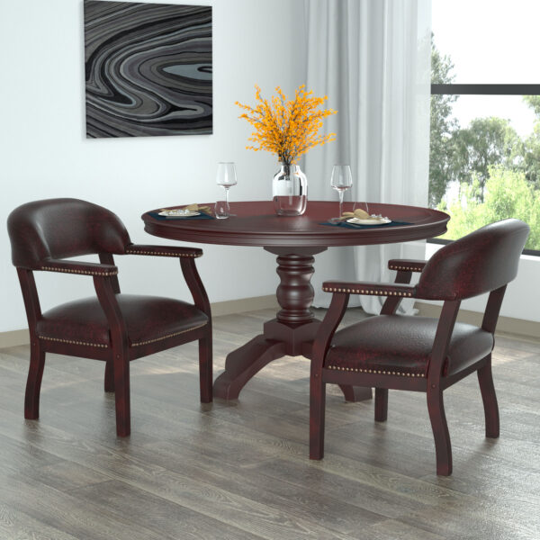 Boss Captain’s guest, accent or dining chair in Burgundy Vinyl – BossChair